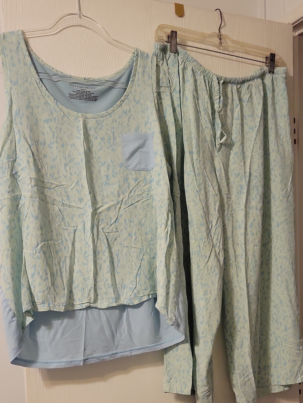Light Blue Women's Pajama Set - Tank Top & Drawstring Pants